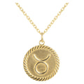 Solid Gold Zodiac Charm Coin Pendant Necklace 20 Inches C70488