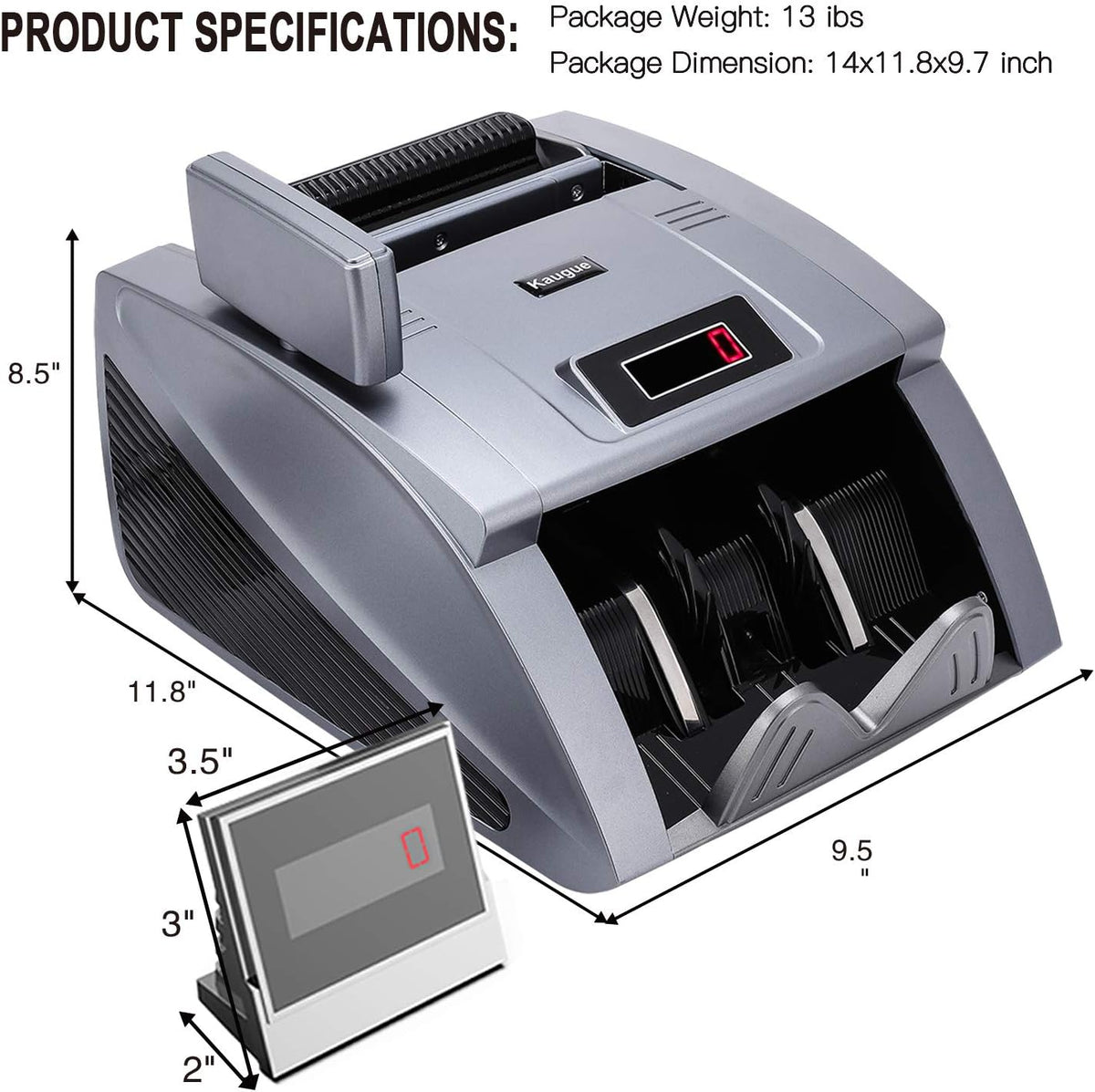 Money Counter Machine with UV/MG/IR/MT, 9 Modes, 1,200 Notes Per Minute I16871