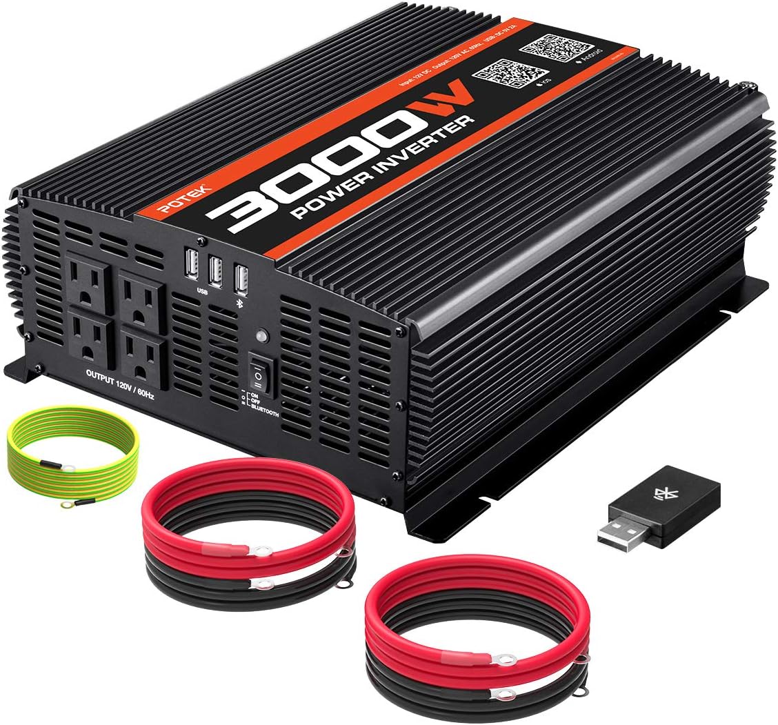 1500W Power Inverter Dual AC Outlets 12V DC to 110 V AC Car Inverter F582