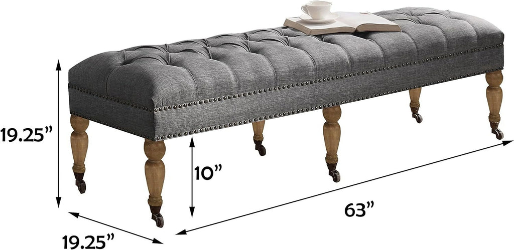 Upholstered Polyester Tufted Rectangular Bench W221726