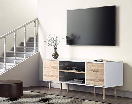 Mid-Century Modern Wood TV Stand with Storage U99936