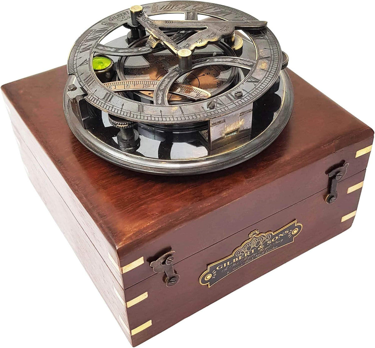 5 inches Large Sundial Compass in Rosewood Case I25721