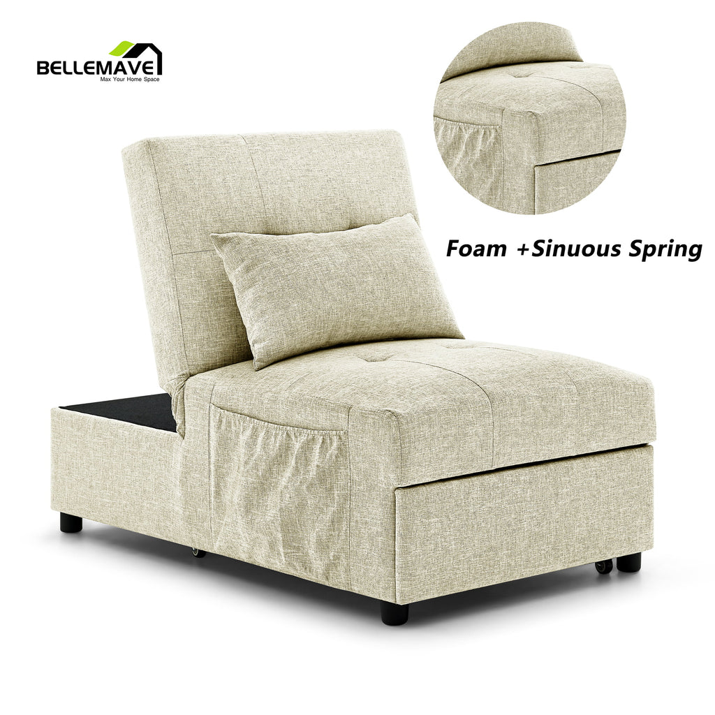 4 in 1 Folding Sofa Bed with 1 Pillow and Side Pocket A4031