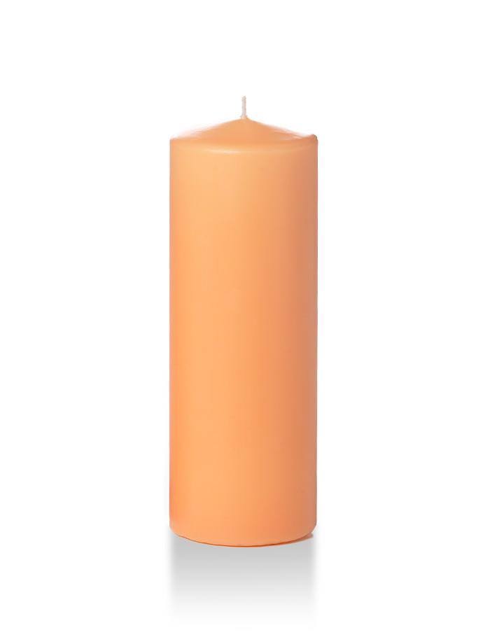 Set of 12 Peach Pillar Candles B7208