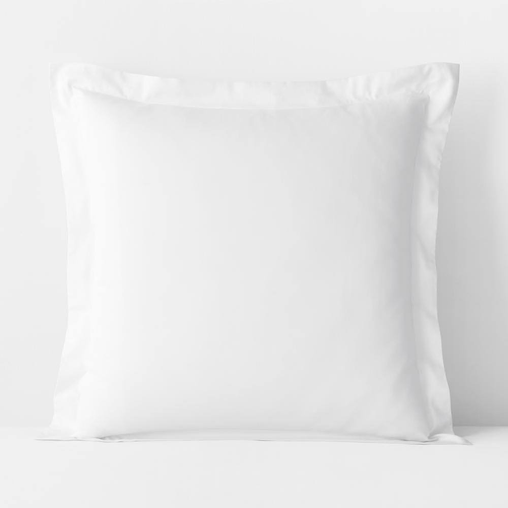 White Solid Bamboo Cotton Sateen Euro Sham R541371