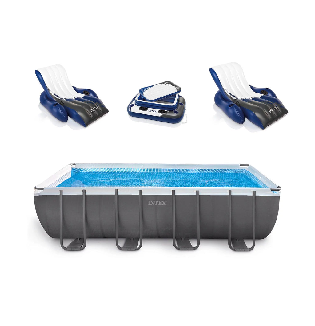 18' x 9' x 52 Rectangular Above Ground Pool Set Z25311