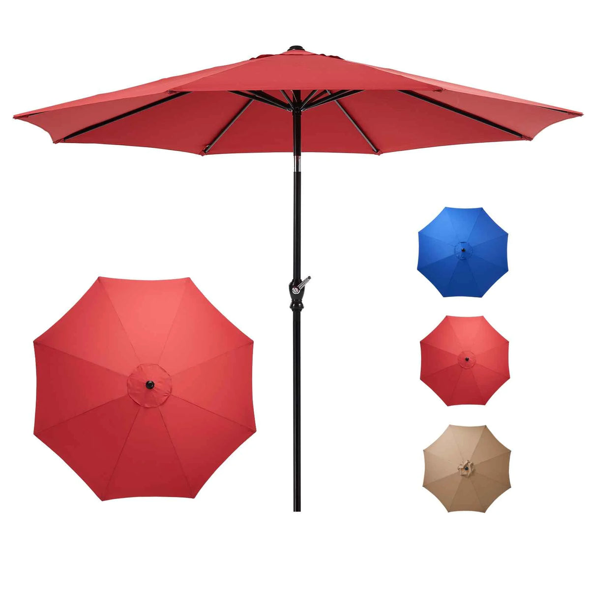 9-FT Outdoor Patio Umbrella with Push Button Tilt and Crank K620148