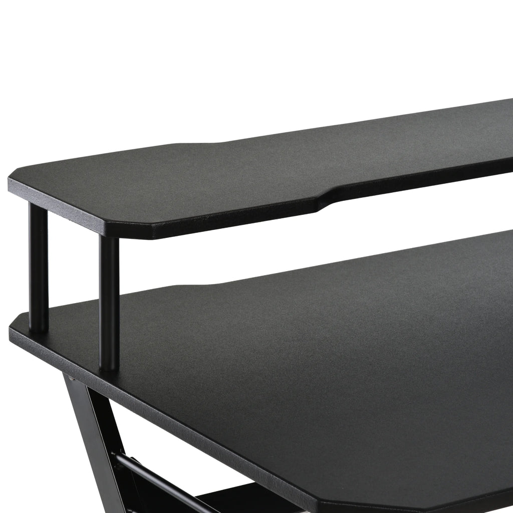 55 inch Black Gaming Desk with Monitor Stand W573813