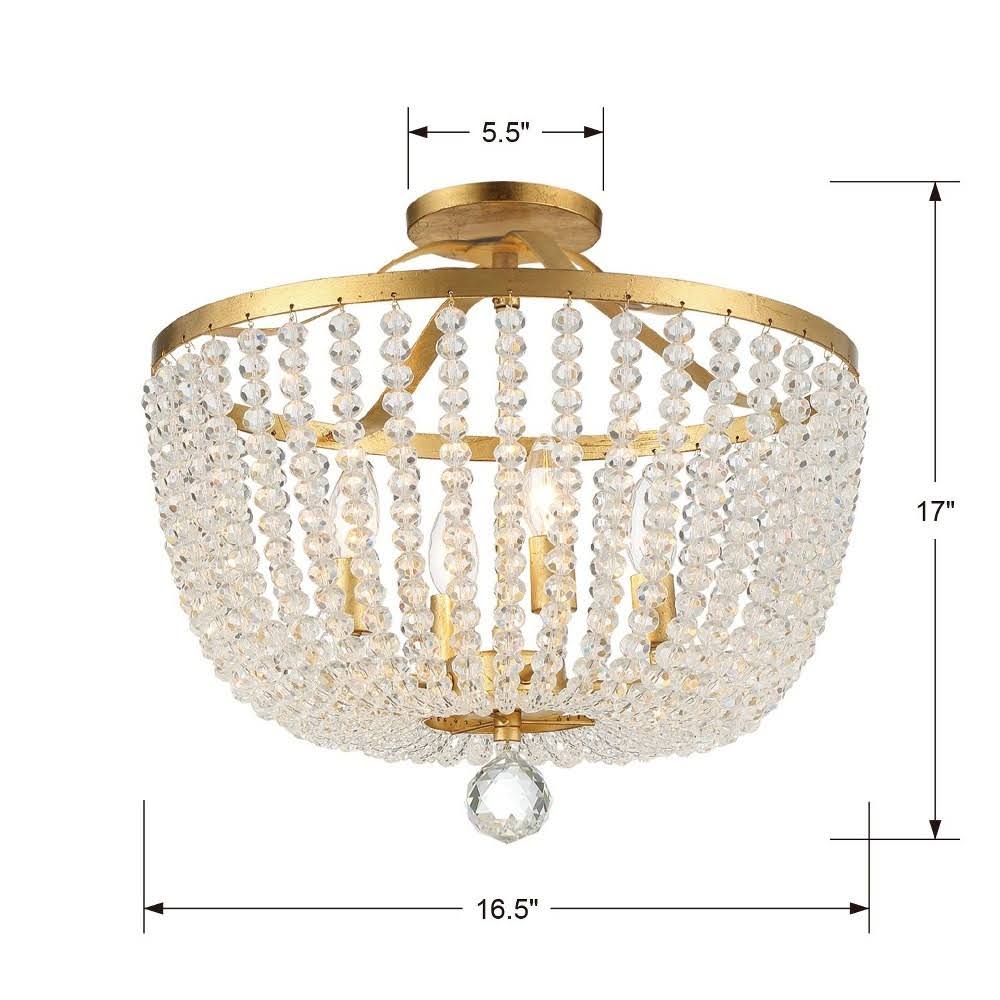 4 Light Forged Bronze Ceiling Mount Q92865