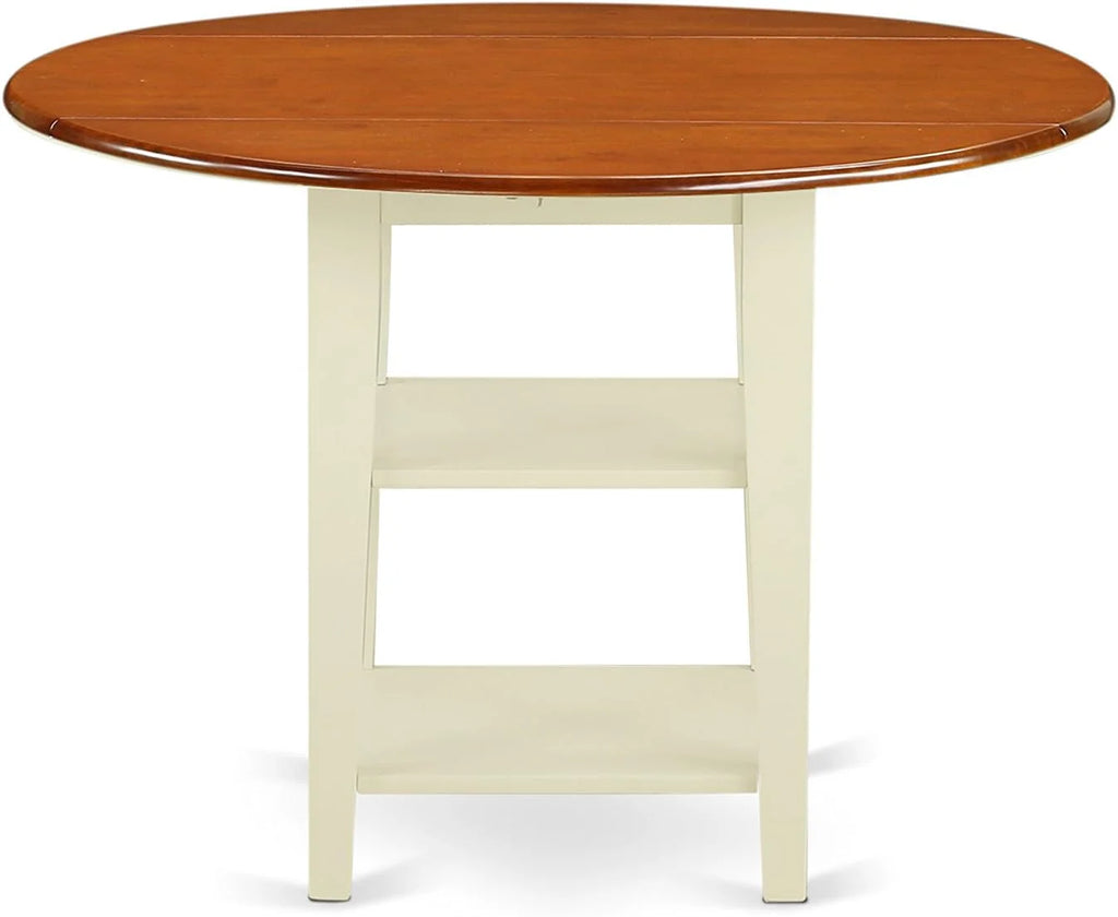 3 Piece Round Dropleaf Table and 2 Dining Chairs J199