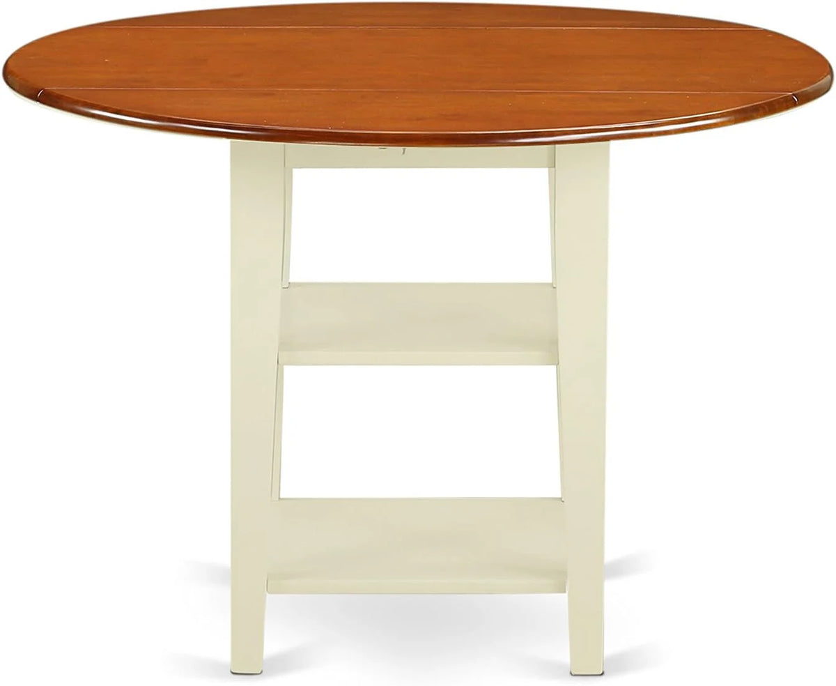 3 Piece Round Dropleaf Table and 2 Dining Chairs J199