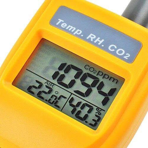 Yellow Digital Carbon Dioxide Temperature Humidity NDIR Sensor Tester Z539