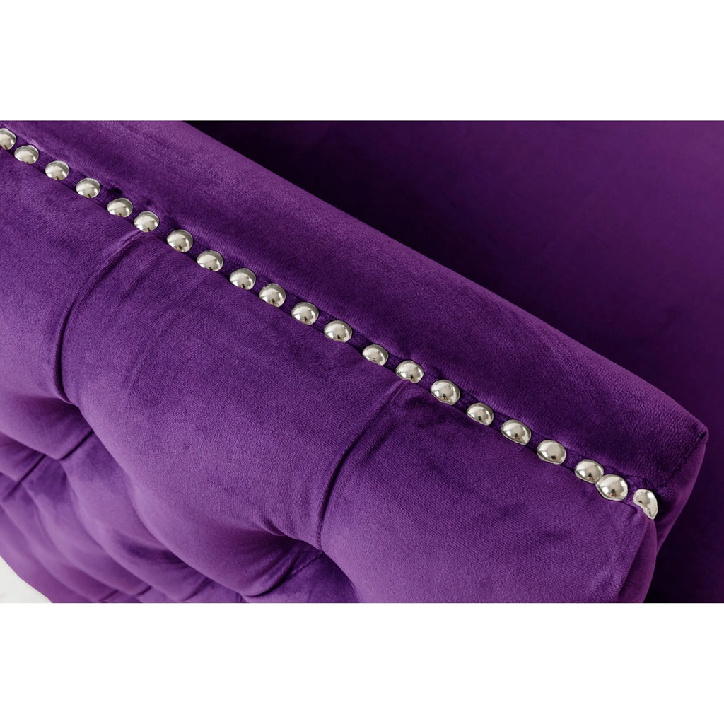 Purple Velvet Button Tufted Sofa K2562
