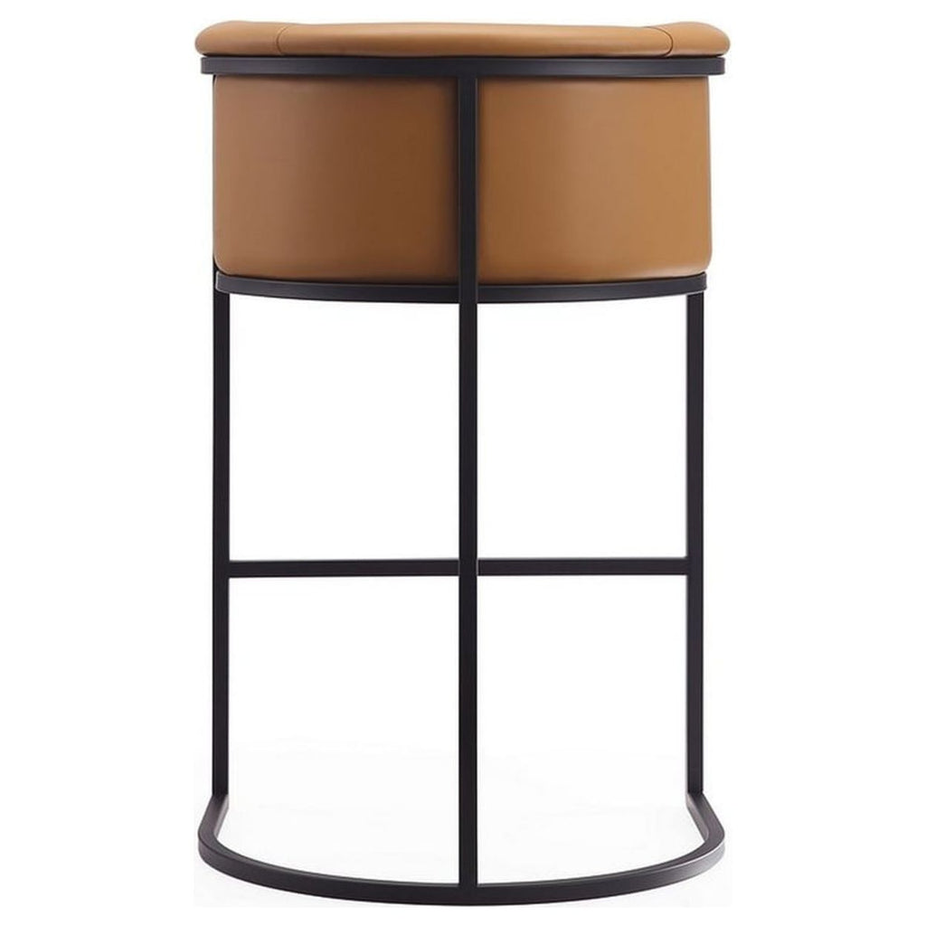 Camel and Black Metal Barstool Set of 2 I8880