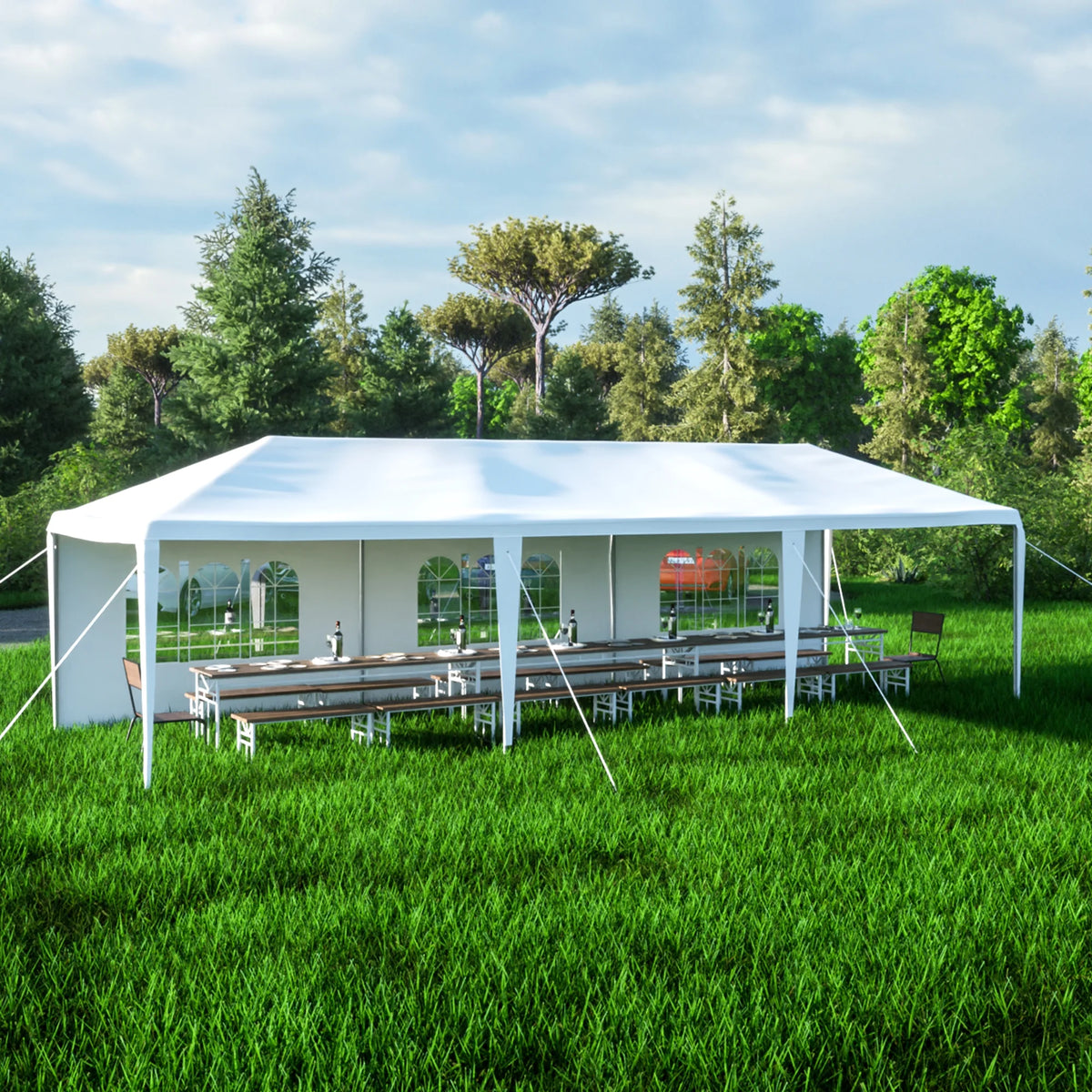 10x30' Outdoor Canopy Tent with 5 Removable Sidewalls F458511