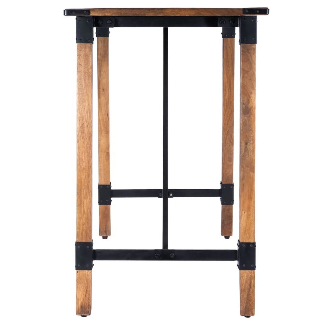 Industrial Wood and Metal Pub Table in Beige D80589