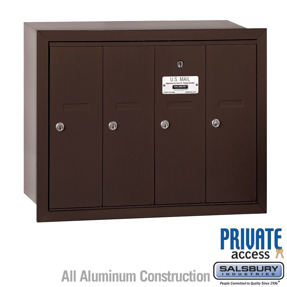 Recessed Bronze 4 Door Mailbox D98188