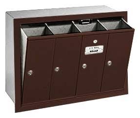 Recessed Bronze 4 Door Mailbox D98188