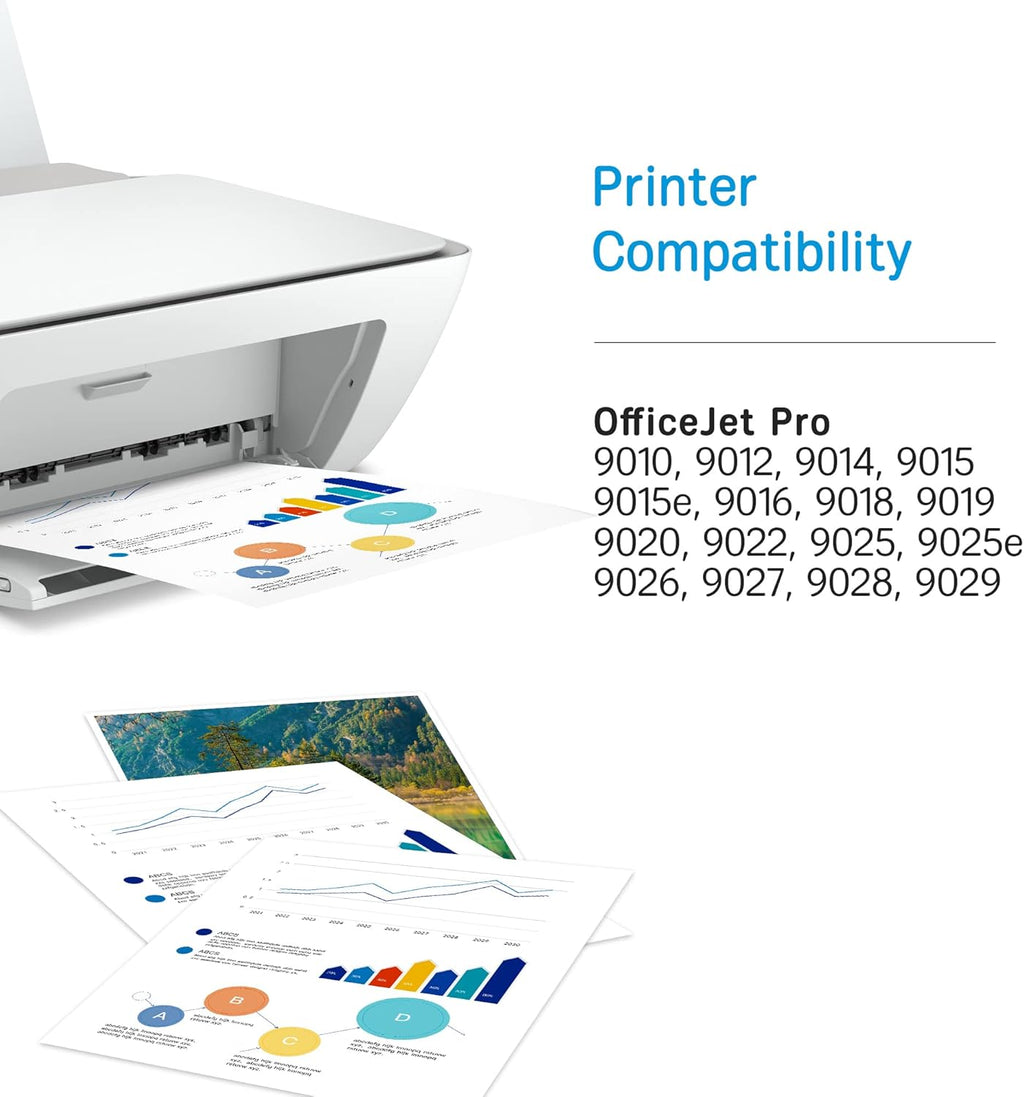 HP 962 962XL Black and C/M/Y Ink Cartridge 4-Pack Remanufactured for OfficeJet Pro 9010 Series T75171
