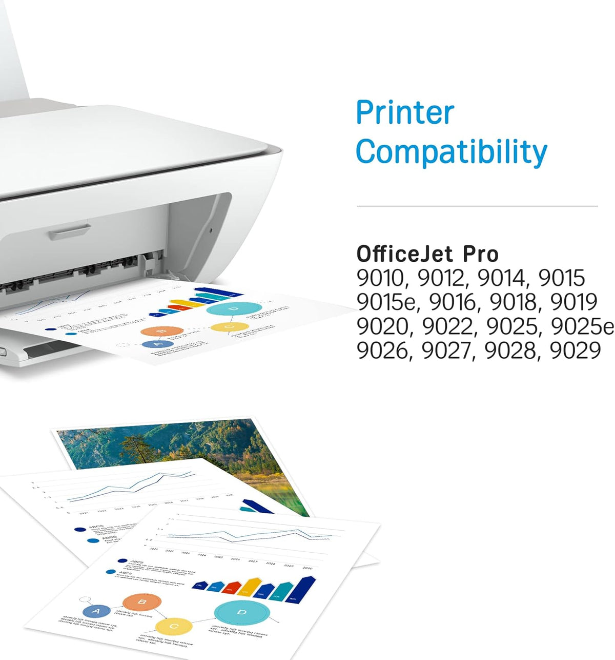 HP 962 962XL Black and C/M/Y Ink Cartridge 4-Pack Remanufactured for OfficeJet Pro 9010 Series T75171