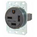 50 A 250V AC Flush Mount Single Outlet Receptacle, Black J523759