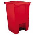 Red 12 gal Polyethylene Trash Can with Foot Pedal B12212