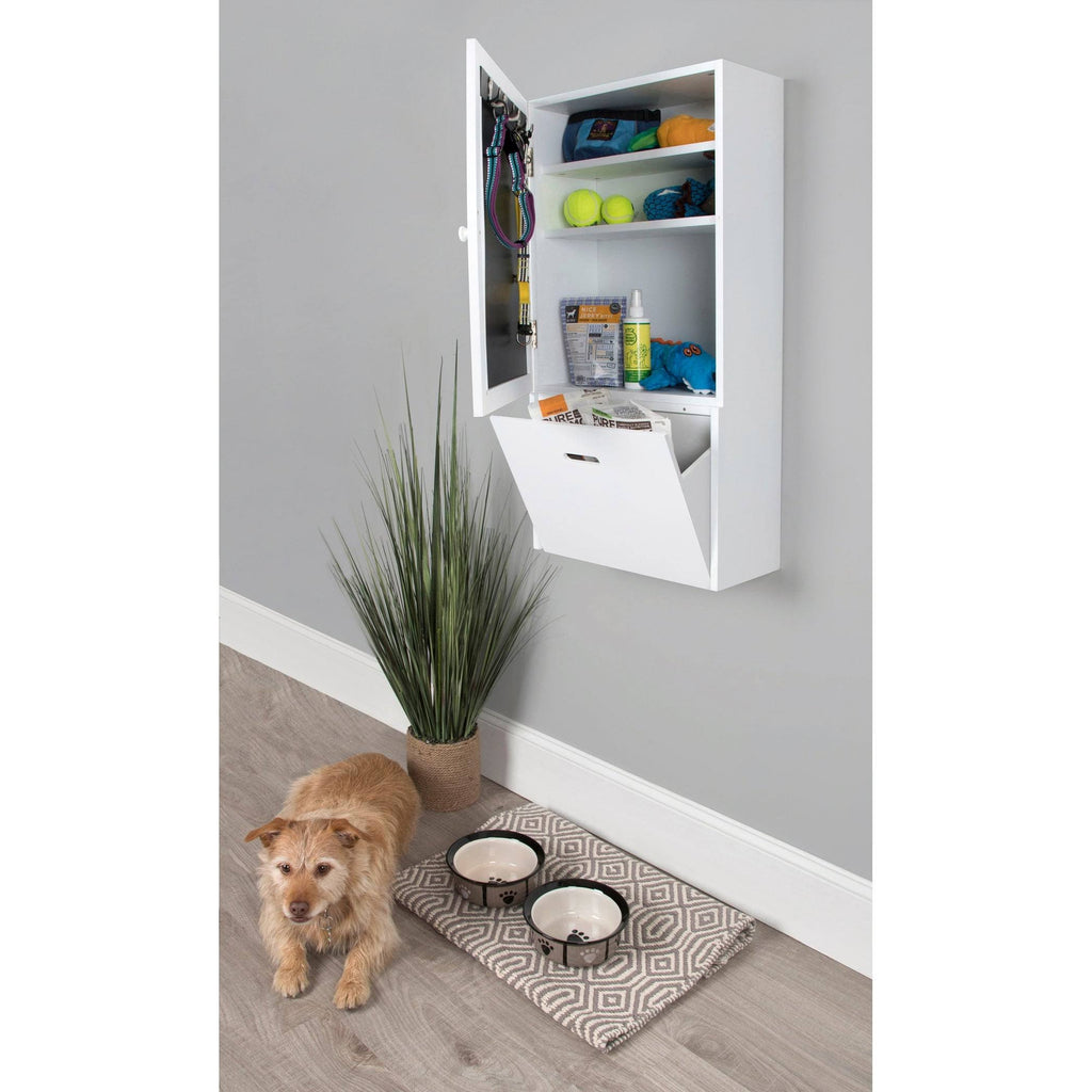 Black Wall Storage Cabinet with Magnetic Chalkboard Front and Pull-Out Drawer Z734