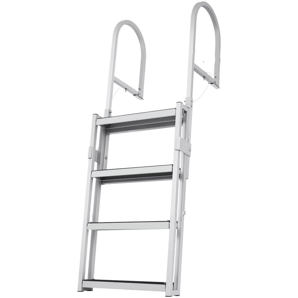 Aluminum Dock Ladder 55.1-67.1in Height Adjustable 4 Step G961485