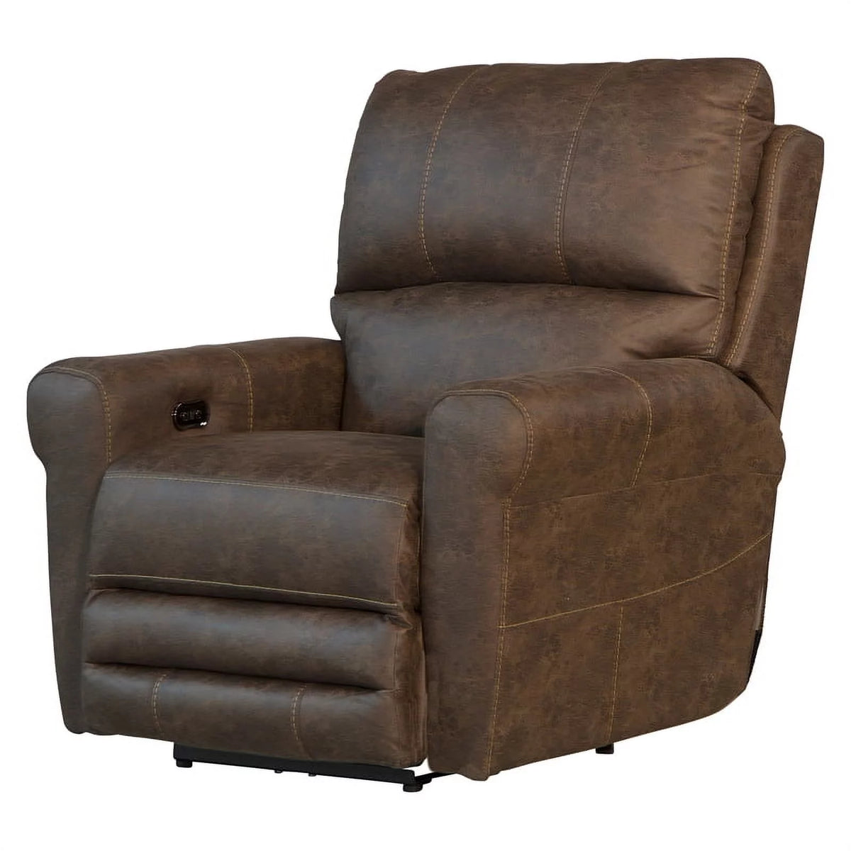 Brown Polyester Fabric Power Recliner A741