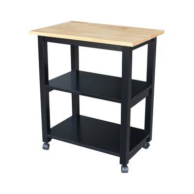Black/Natural Kitchen Cart Z7781