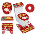 Set of 4 Toilet Seat Cover Sets with Lid Cover Rug Tank Cover F300