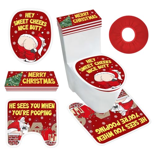 Set of 4 Toilet Seat Cover Sets with Lid Cover Rug Tank Cover F300