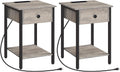 Set of 2 Nightstands with Charging Station & USB Ports O870322