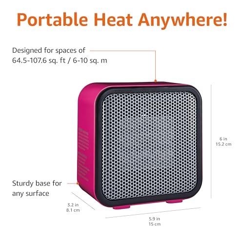 Black 500 W Ceramic Space Heater D937398