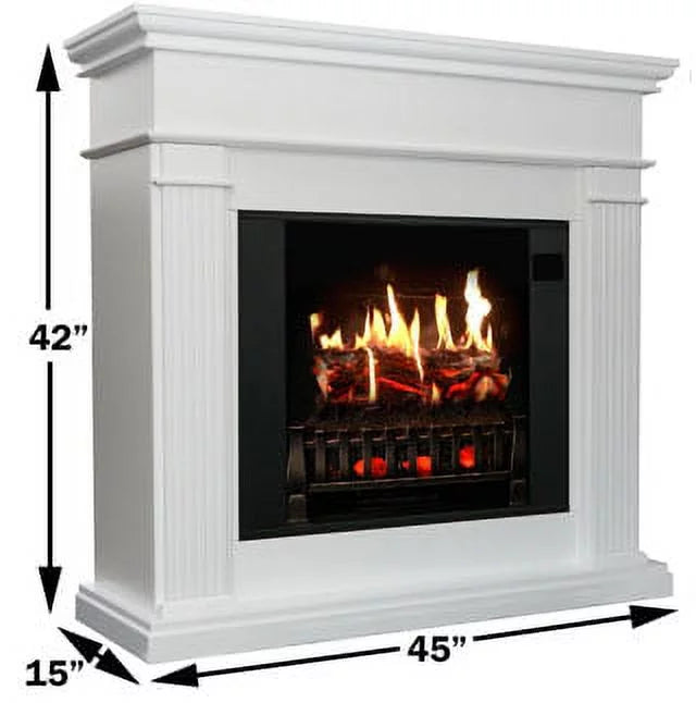 White Electric Fireplace with Mantel S999
