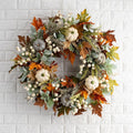 Fall Wreath with Pumpkins Maple Leaves O499