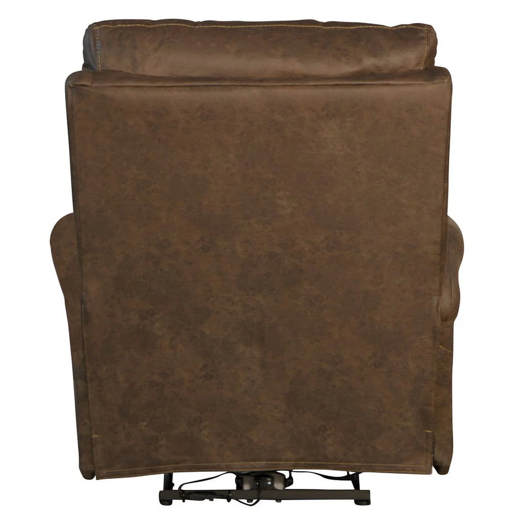 Brown Polyester Fabric Power Recliner A741
